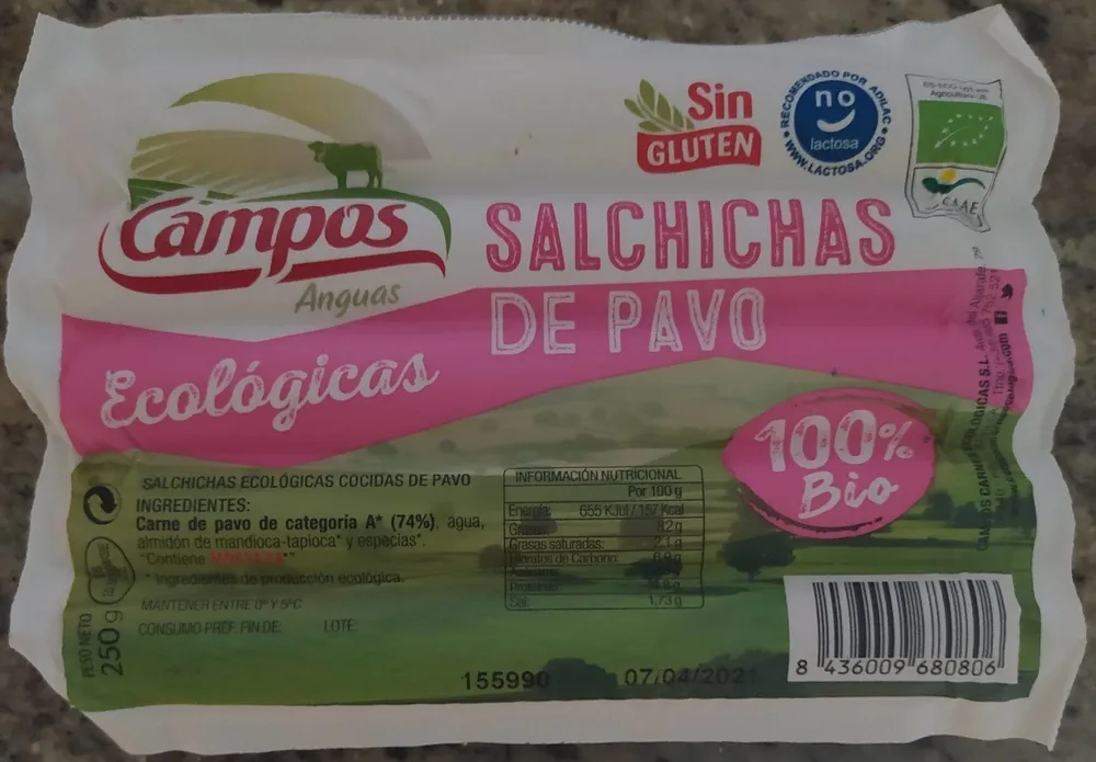 Salchichas de pavo
