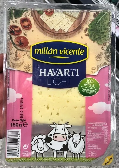 Queso havarti light natural lonchas