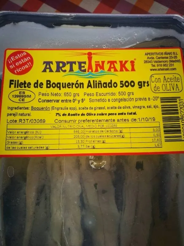 Filete de boquerón aliñado
