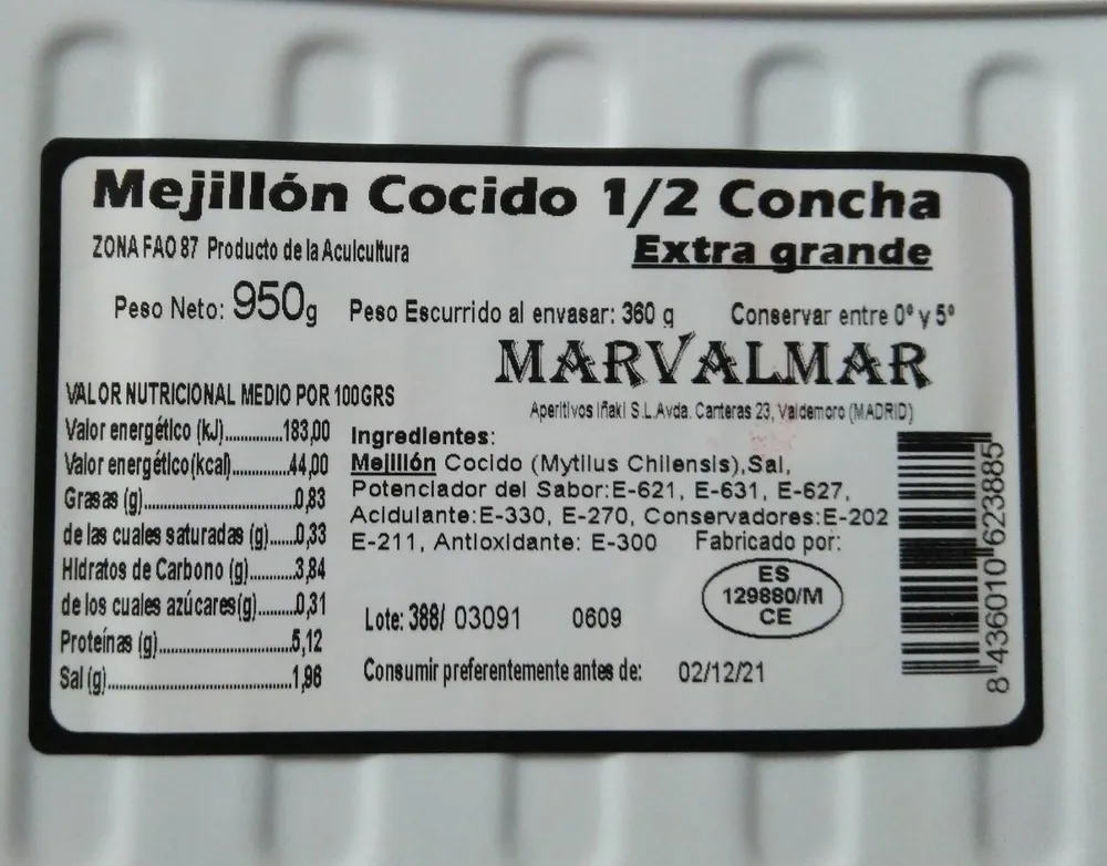 Mejillón cocido