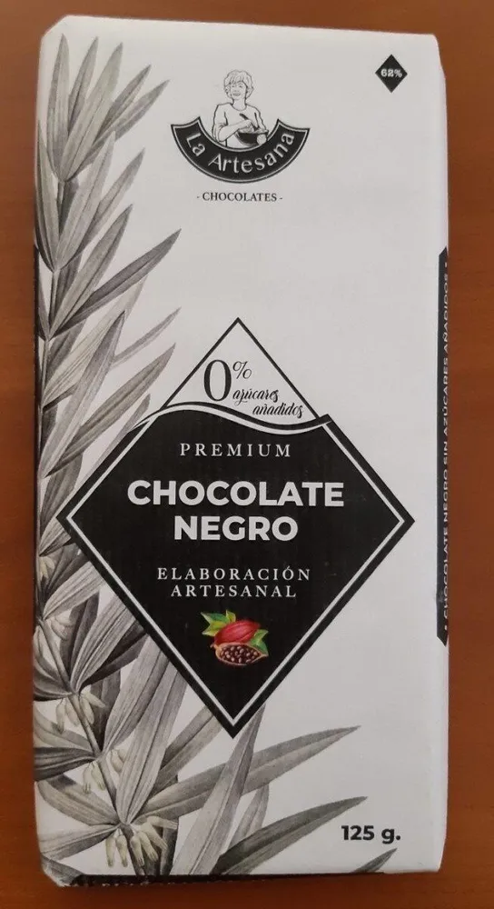 Chocolate negro 0% azúcares añadidos