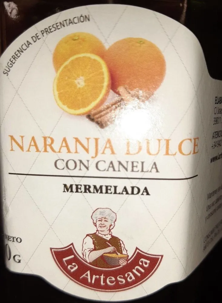 Mermelada naranja dulce con canela
