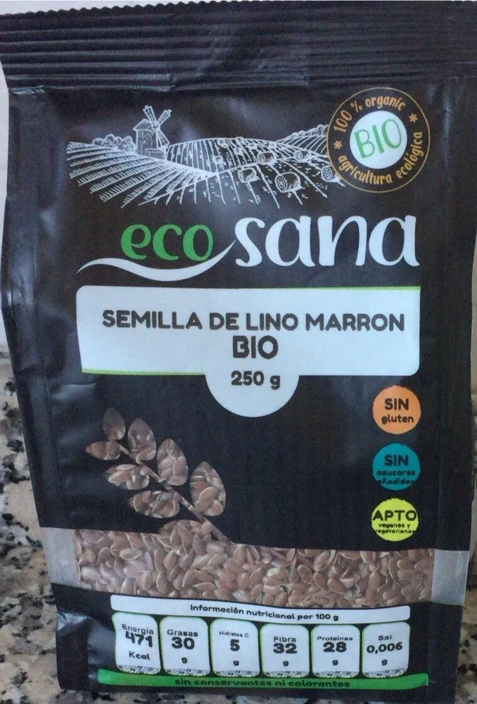 Semilla de lino marrón