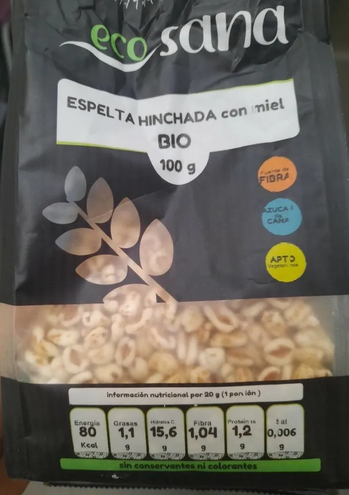 Espelta hinchada con miel Bio