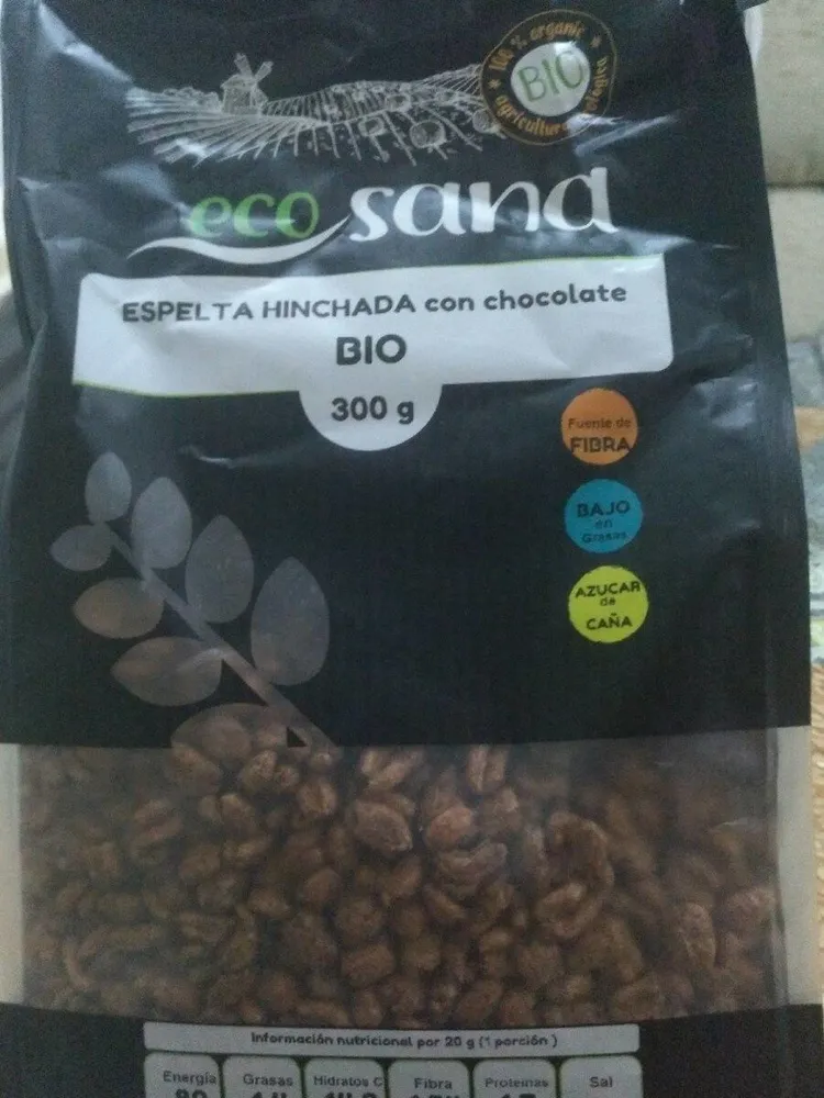 Espelta hinchada con chocolate bio 300g
