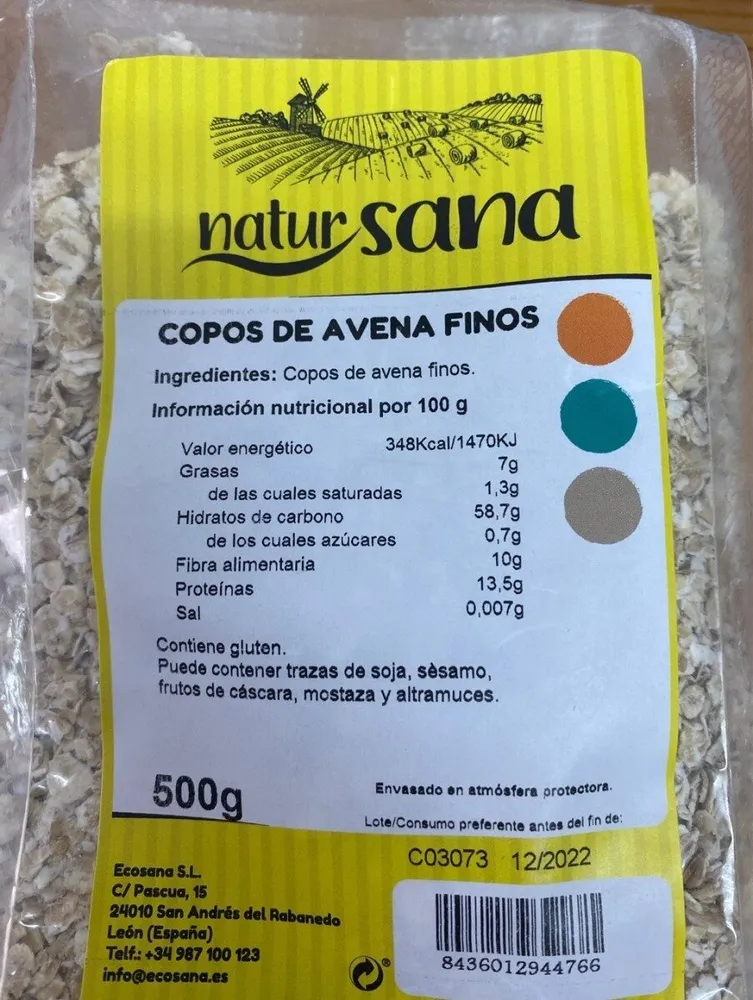 Copos de avena finos
