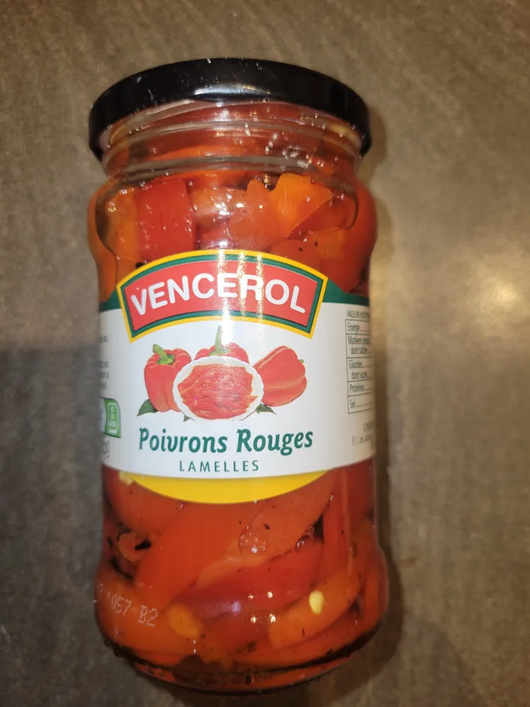 Poivrons rouges lamelles