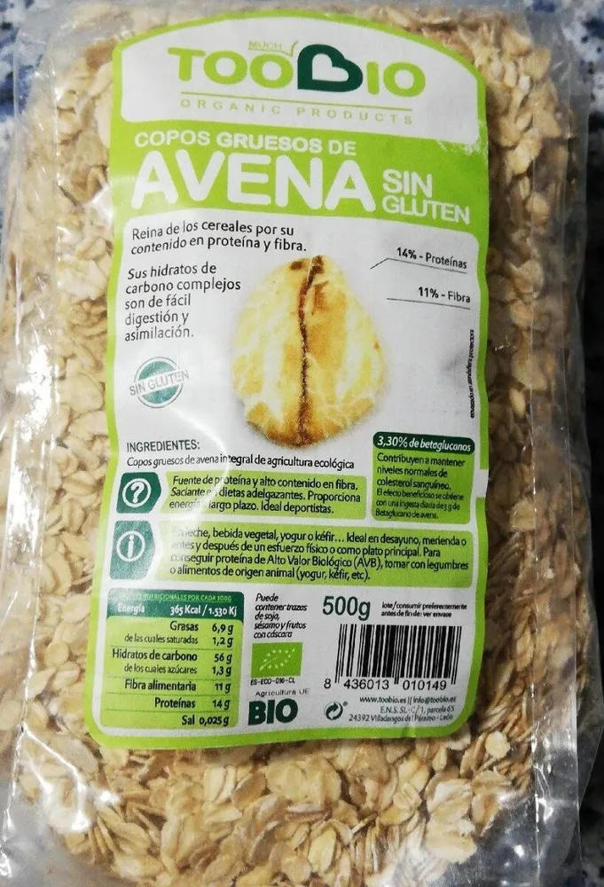 Copos de avena sin gluten