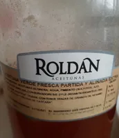 Aceituna verde fresca partida y aliñadas