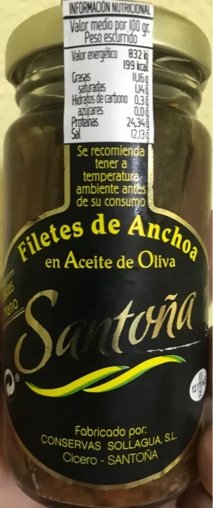 Filetes de anchoa en aceite de oliva Santoña