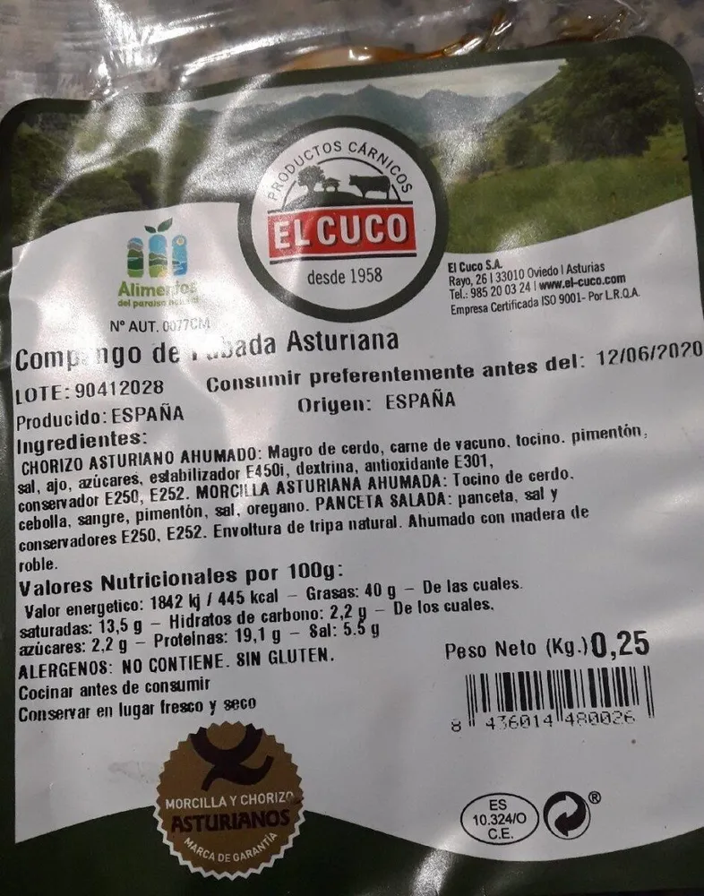 Compango de fabada asturiana