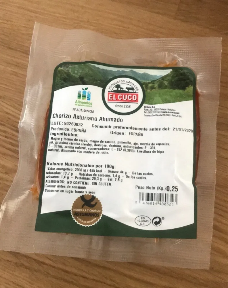 Chorizo Asturiano ahumado