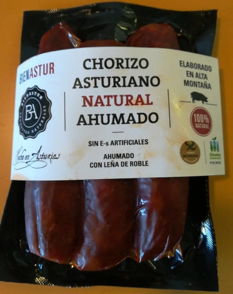 Chorizo asturiano natural ahumado