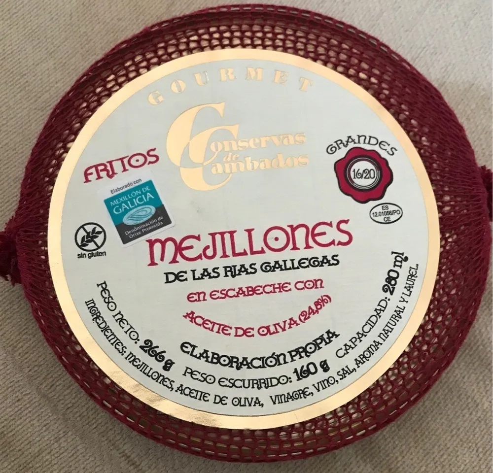 Mejillones de las rías gallegas en escabeche