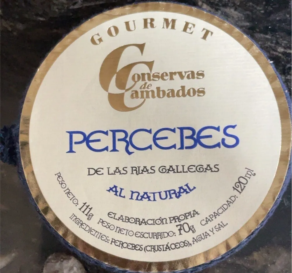 Percebes de las rias gallegas al natural