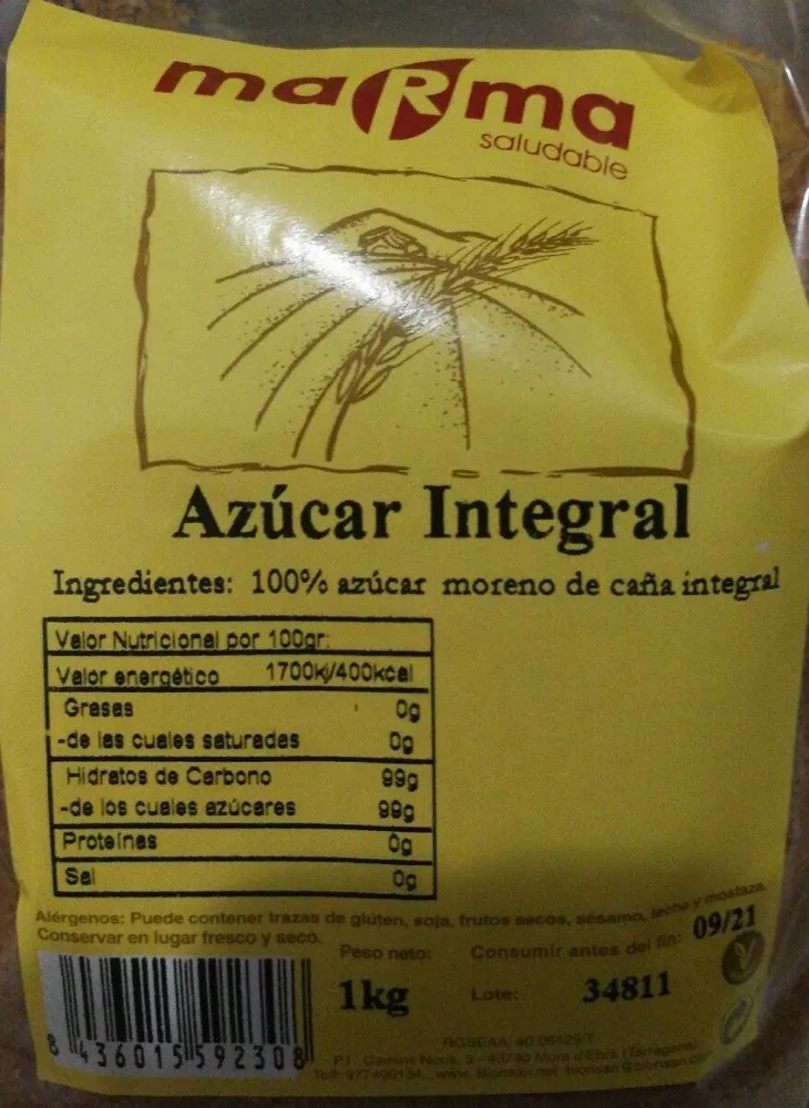 Azúcar integral de caña