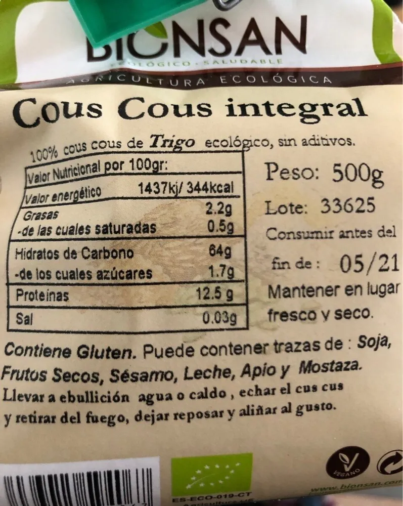 Cous cous integral