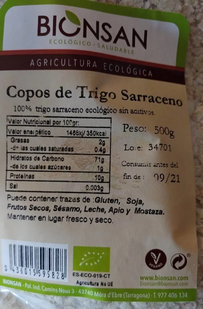 Copos de trigo sarraceno
