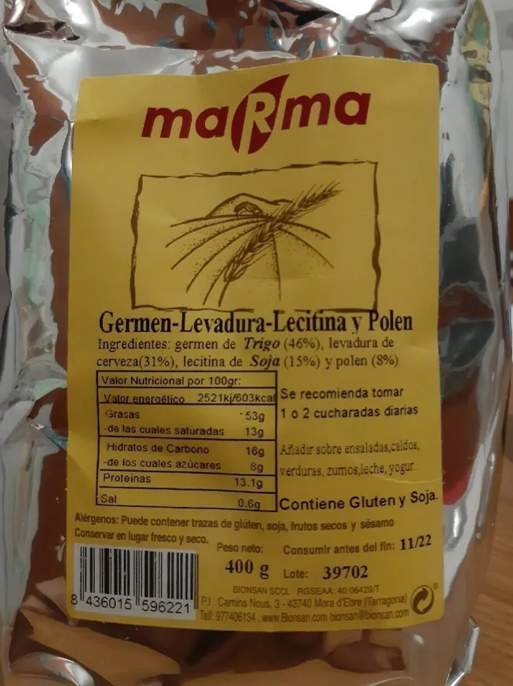 Marma - Germen Levadura Lecitina y Polen