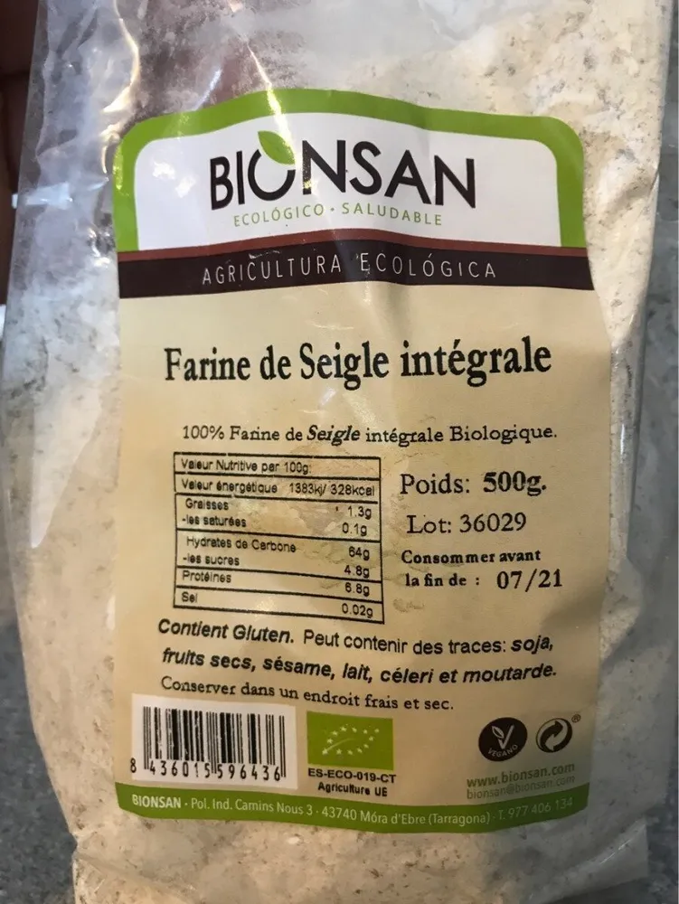 Farine de Seigle Intégrale