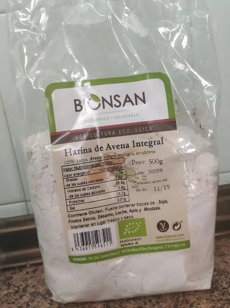 Harina de avena integral