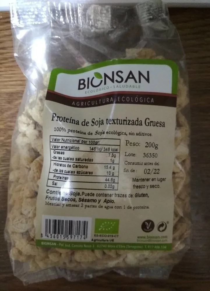 Proteína de soja texturizada gruesa
