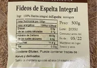 Fideos de espelta integral