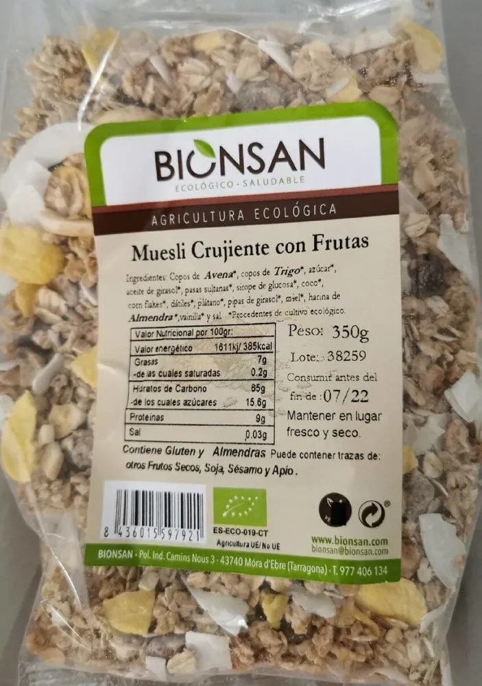 Muesli crujiente con frutas
