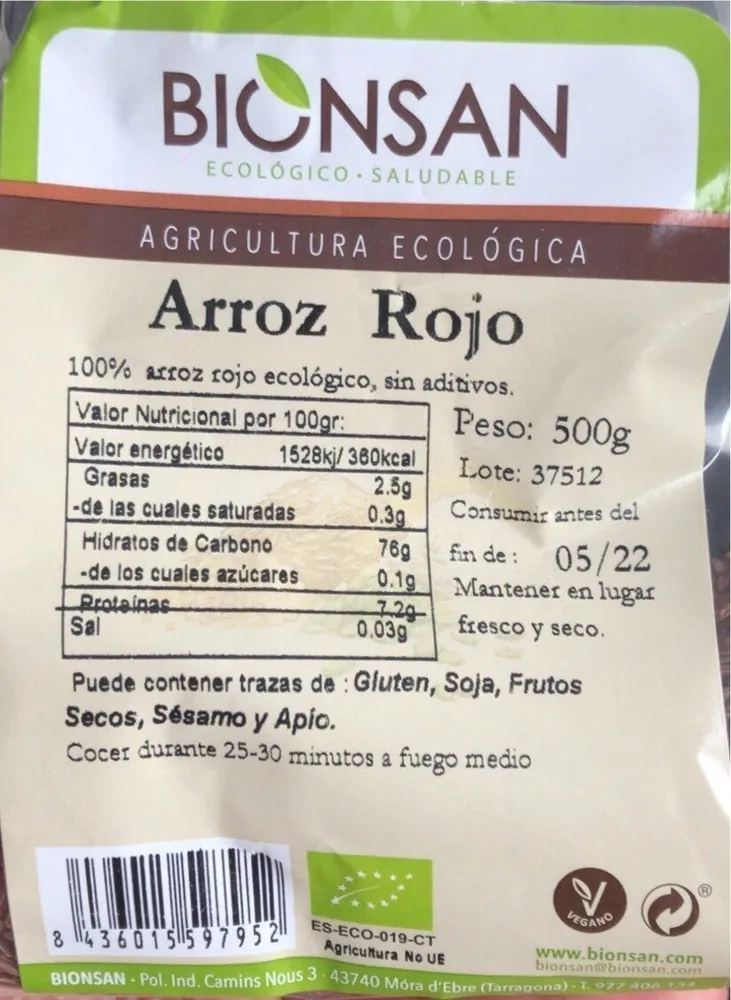 Arroz rojo integral