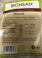 Muesli Agricultura ecológica