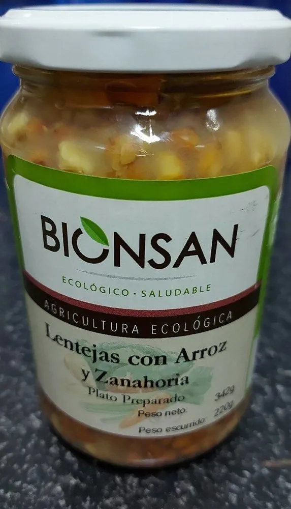 Lentejas con arroz y zanahoria