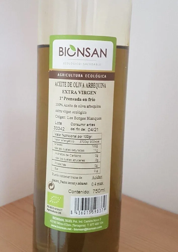 Aceite de oliva arbequina extra virgen