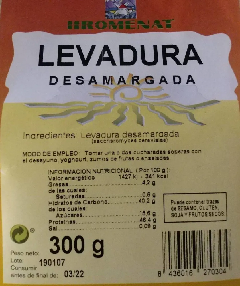 Levadura desamargada