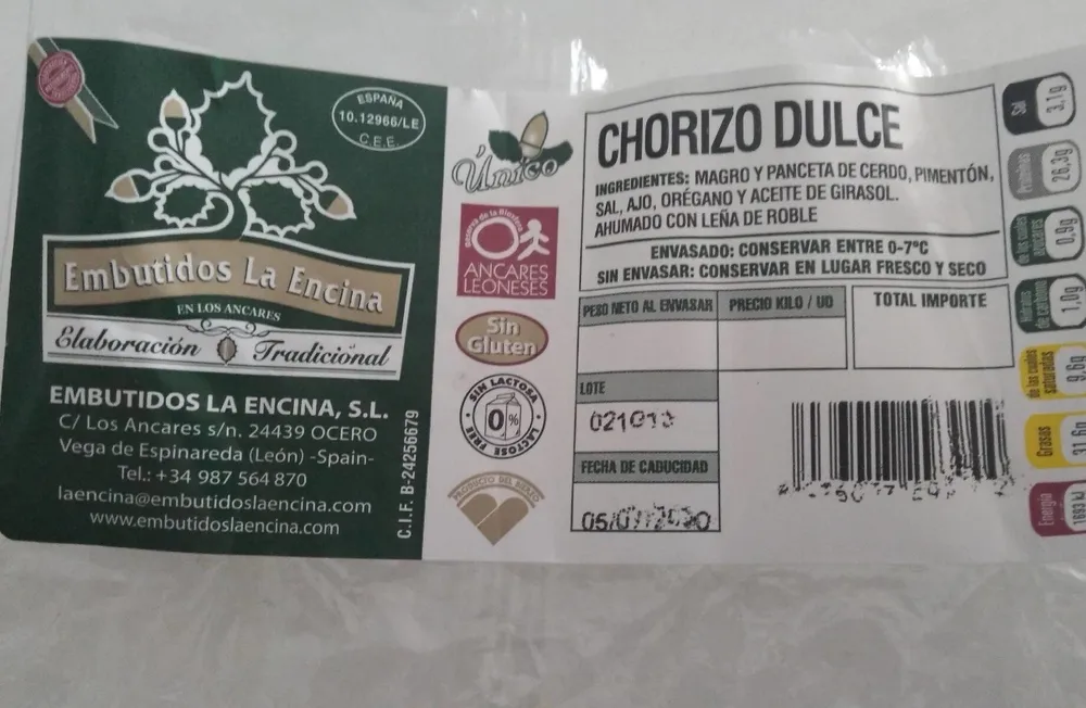 Chorizo Dulce