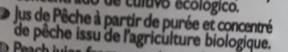 Zumo de melocotón bio orgánico de agricultura ecológica