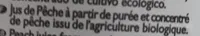 Zumo de melocotón bio orgánico de agricultura ecológica