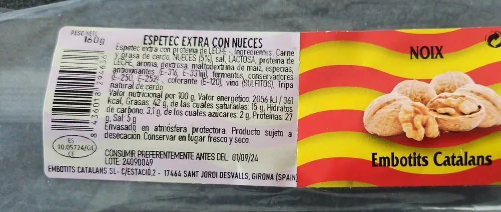Espetec extra con nueces