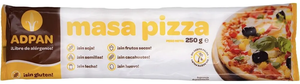 Masa de pizza sin gluten