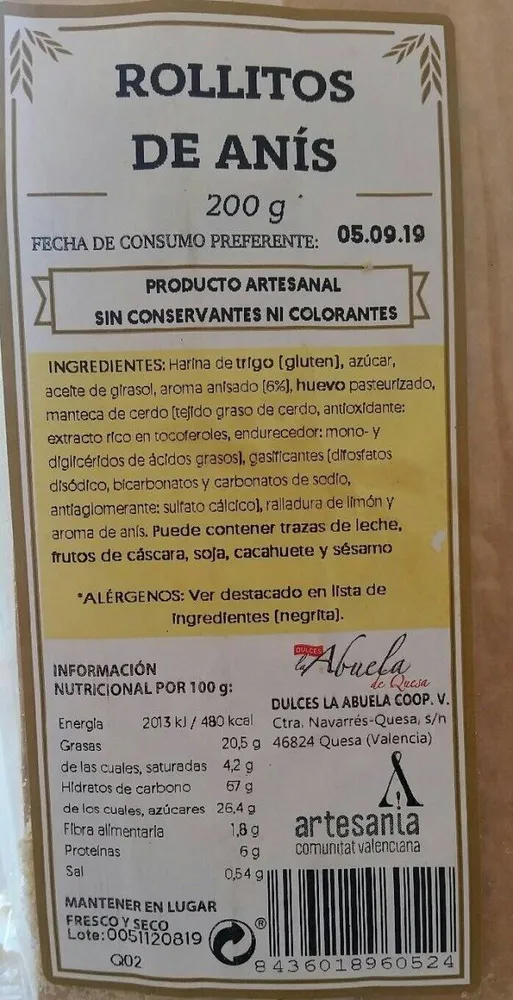 Rollitos de anís