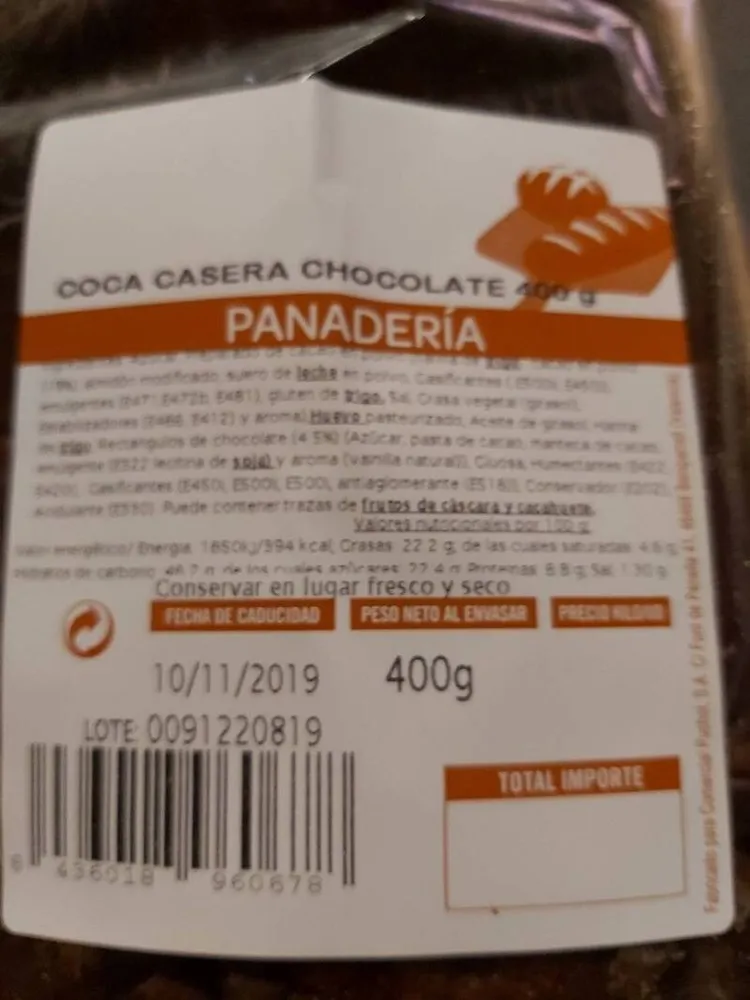 Coca casera chocolate