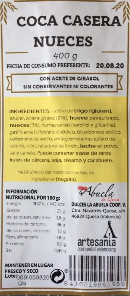 Coca casera nueces