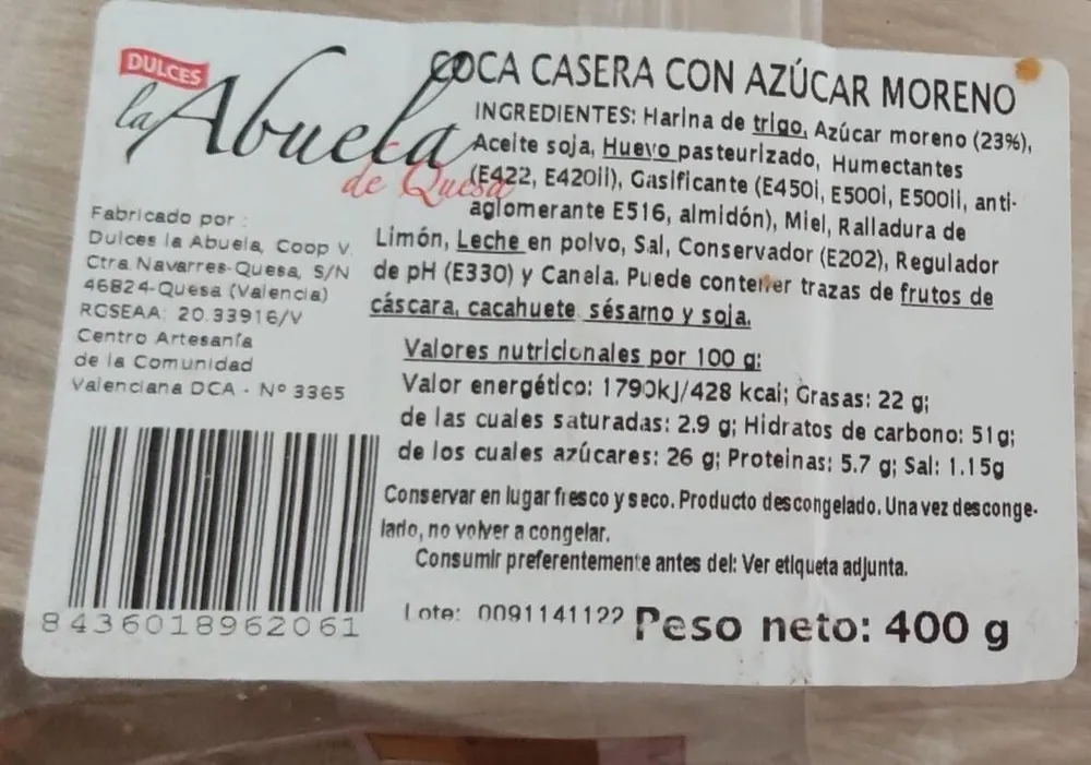 Coca casera con azúcar moreno