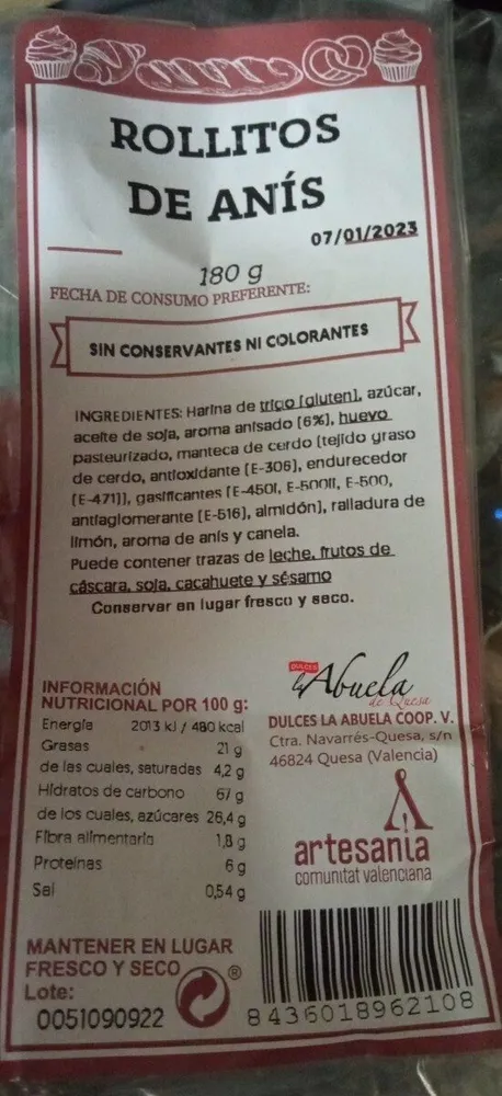 Rollitos de anís