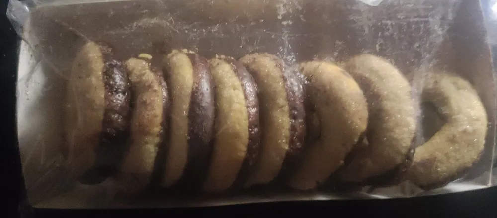 Rosquitos de naranja bañados con cacao