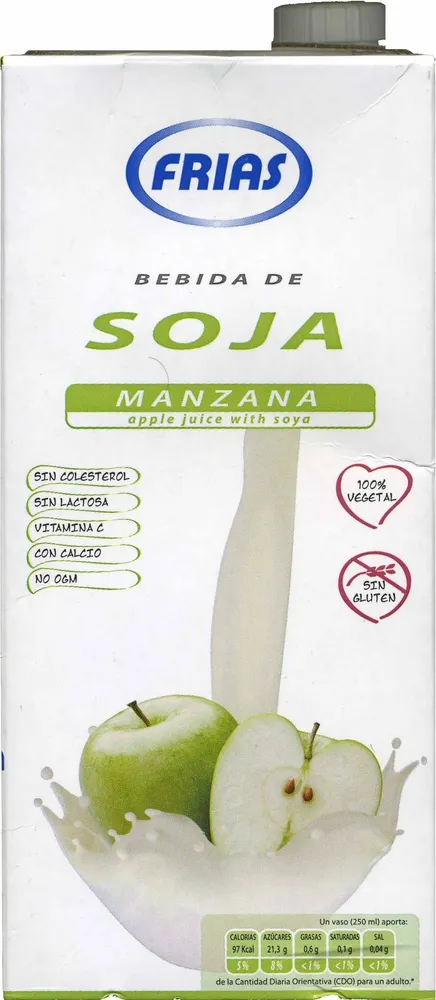 Bebida de soja con zumo de manzana