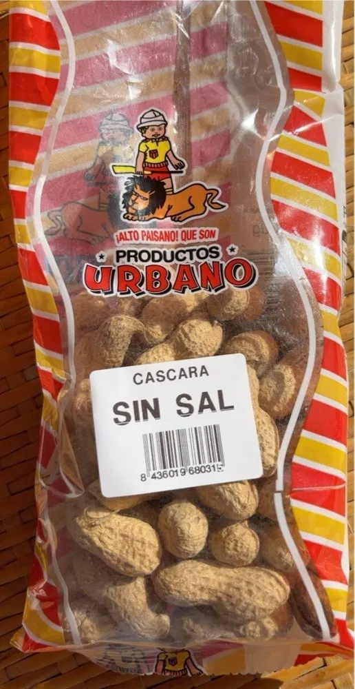 Cacahuetes con cascara sin sal