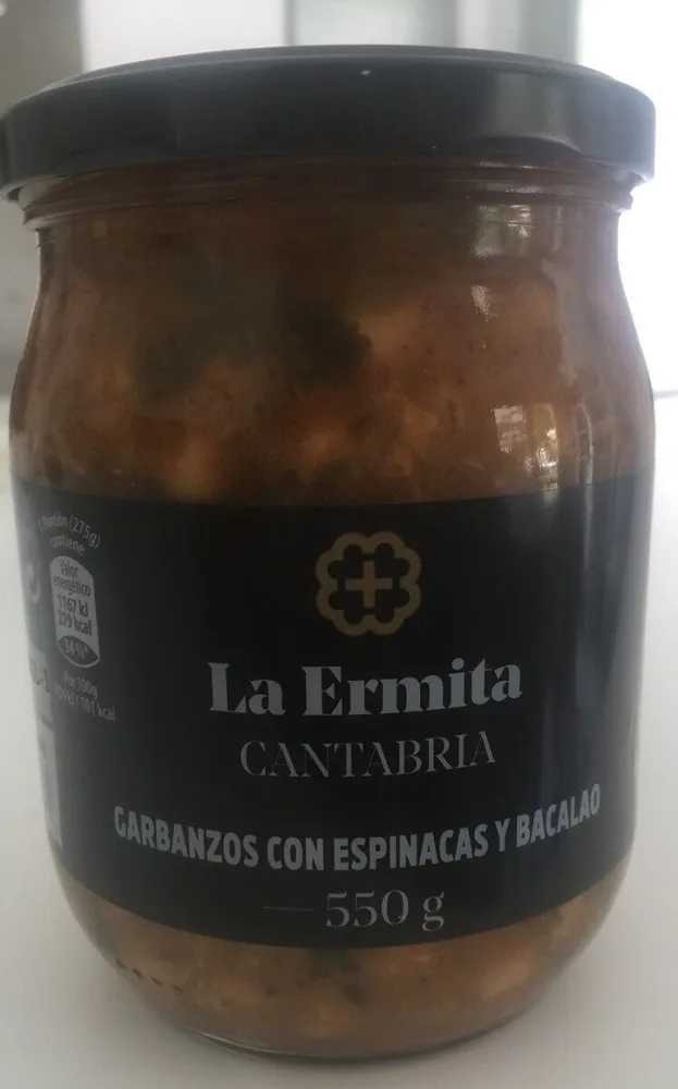 Garbanzos con espinacas y bacalao