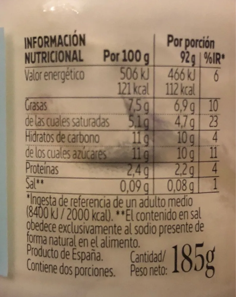 Yogur cremoso natural azucarado sin gluten tarro