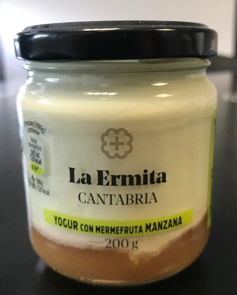 Yogur con mermefruta manzana