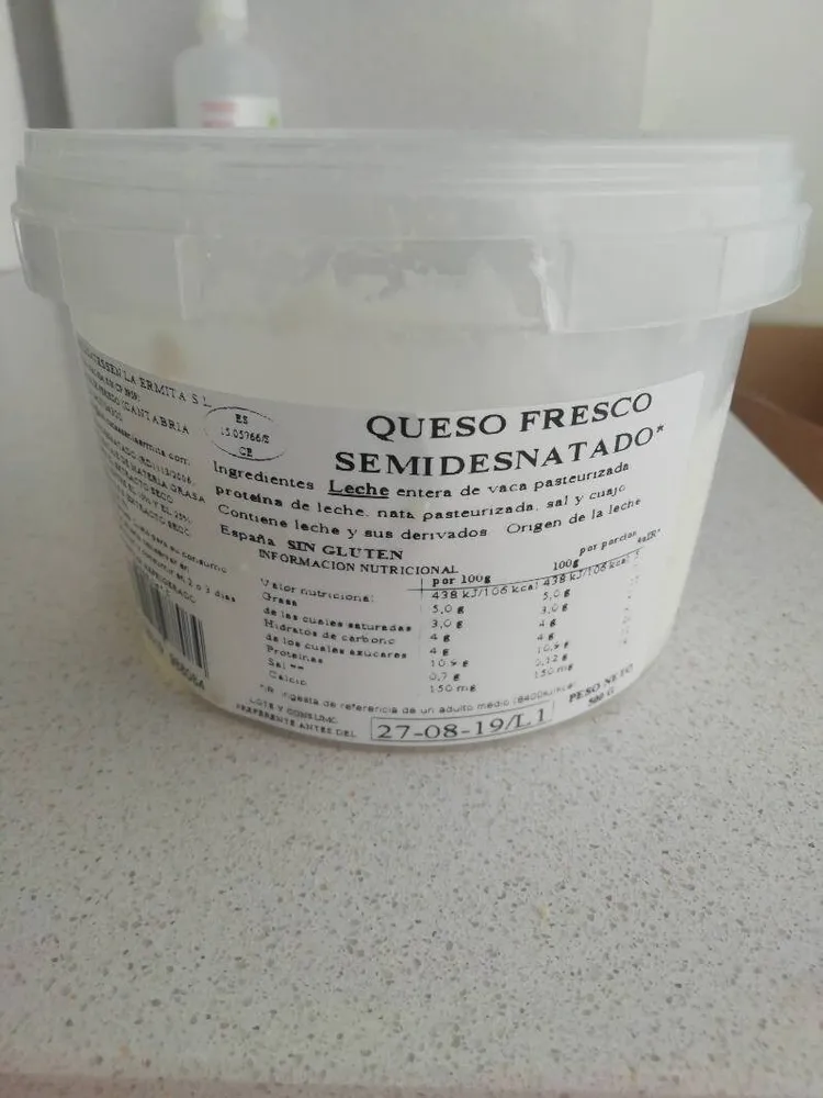 Queso fresco semidesnatado